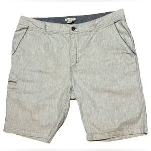 Carbon 2 Cobalt Men's Light Gray Normcore Shorts Size 38 Cotton Linen Blend